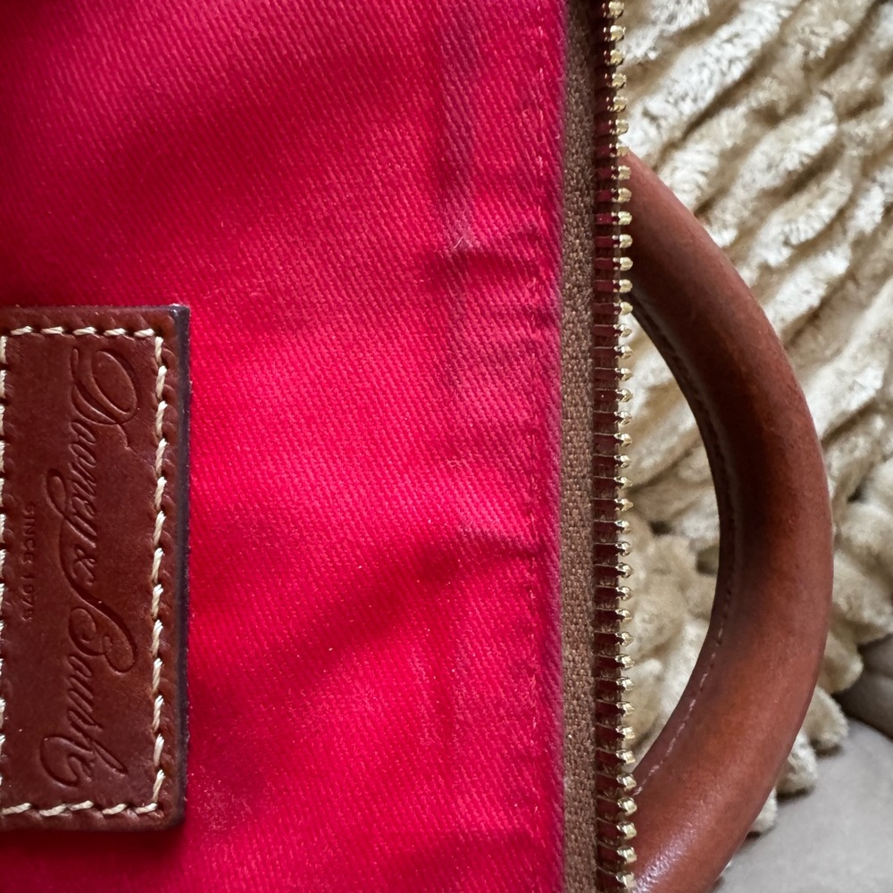 Dooney & Bourke Caramel Pebble Grain Zip Pod Backpack - Picture 8 of 9